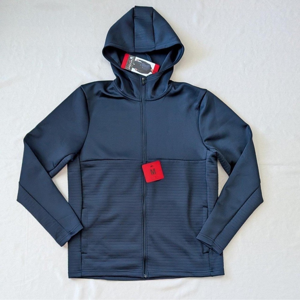 New Spyder Active Men's ProWEB Full-Zip Fleece Hoodie Jacket Dark Blue Medium